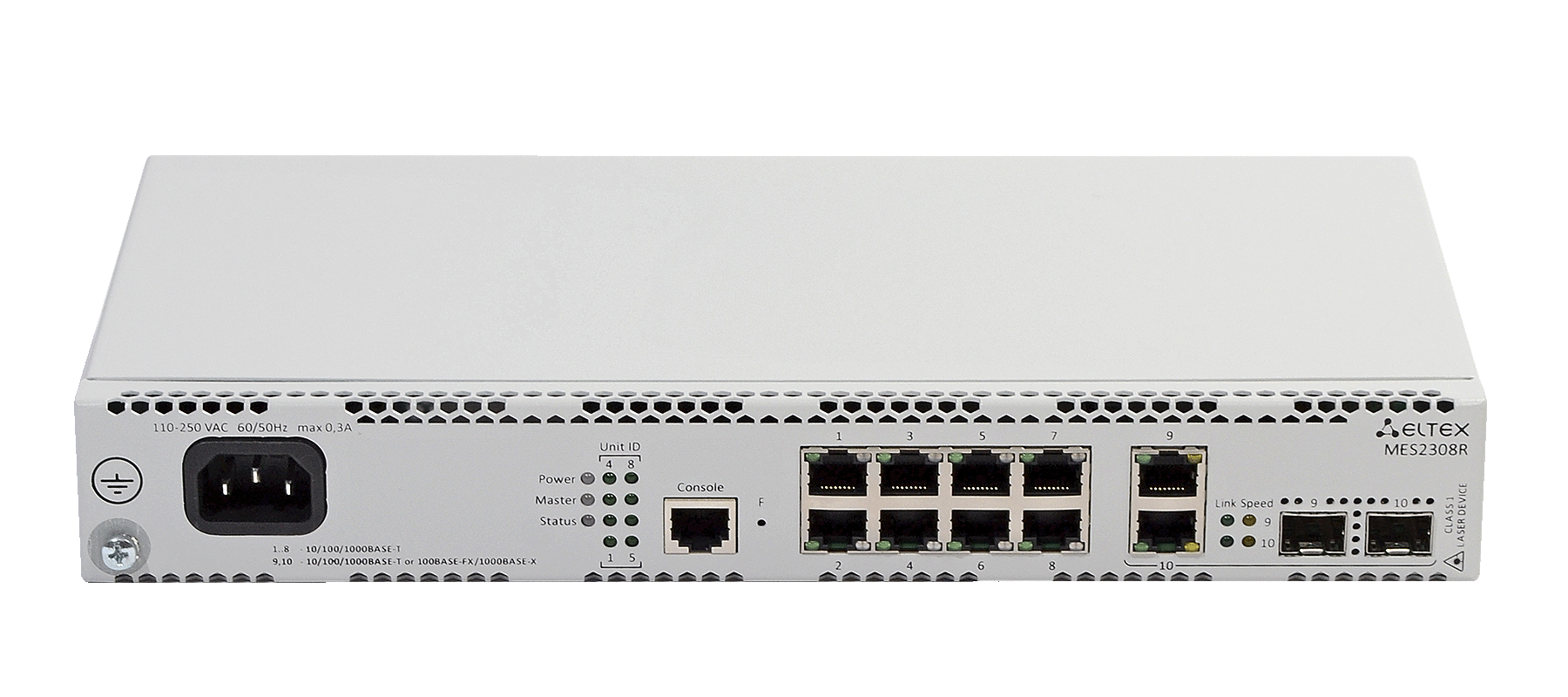 Ethernet-коммутатор MES2308R, 8 портов 10/100/1000 Base-T, 2 комбо-порта 10/100/1000 Base-T/100/1000 Base-X (SFP), L3, 220V AC